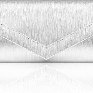 Women's Evening Handbags, Fashion Vegan Leather Envelope Clutch Purse &Chain for